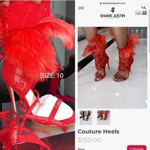 Shane Justin feathered heels